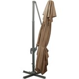 Konzolni vrtni suncobran s duplim vrhom 400 x 300 cm smeđesivi | shoptok.hr
