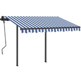  Tenda na ručno uvlačenje sa stupovima 3 5 x 2 5 m plavo-bijela | shoptok.hr
