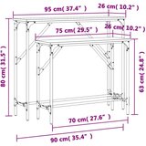  Konzolna mizica 2 kosa rjavi hrast inženirski les, (21824261) | Shoptok.si