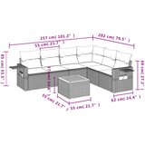  7-dijelni set vrtnih sofa od poliratana s jastucima bež | shoptok.hr