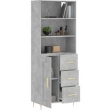  Visoka komoda siva betona 69 5x34x180 cm od konstruiranog drva | shoptok.hr