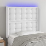  LED uzglavlje bijelo 93x16x118/128 cm od umjetne kože | shoptok.hr
