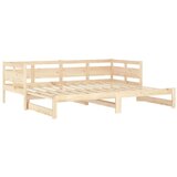  Izvlečna dnevna postelja trdna borovina 2x(90x200) cm, (20684985) | Shoptok.si