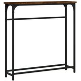 Maison Chic konzolna miza - miza ob steni dimljen hrast 75x19,5x75 cm inženirski les, (21785856) Cene
