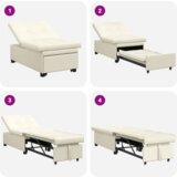 vidaXL 3-v-1 Raztegljiv kavč Krem žamet | Shoptok.si