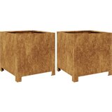 Maison Chic Cvetlično korito - Cvetlični Lonec 2 kosa 40x40x40 cm Weathering Steel, (21789814) Cene