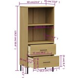  Regal za knjige s 2 ladice smeđi 60 x 35 x 128,5 cm drveni OSLO | Eponuda.ba
