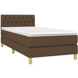  S oprugama i madracem tamnosmeđi 90 x 200 cm od tkanine | shoptok.hr