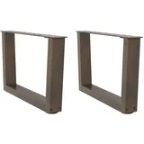 noge jedilne mize v-oblika 2 kosa naravno jeklo 50x(30-31,3) cm