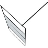 Pregrada za tuš crna 100 x 195 cm s napola mutnim staklom ESG | shoptok.hr