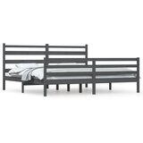 Furnova Posteljni okvir iz trdne borovine 200x200 cm siv, (21941730) | Shoptok.si
