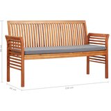 Vrtna klupa trosjed s jastukom 150 cm masivno bagremovo drvo | shoptok.hr