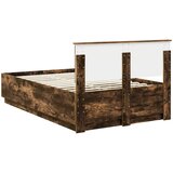  Krevetna konstrukcija S LED lampica Dimljeni hrast 120 x 200 cm | shoptok.hr