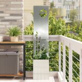 vidaXL Vrtni Sadič s Dekorativnom Pločom Srebrno 32 x 140 cm | shoptok.hr