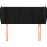  Vzglavje z ušesi črn 93x23x78/88 cm žamet, (20952536) | Shoptok.si