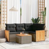 Maison Chic Seti vrtnega pohištva - Vrtna garnitura - Vrtni pohištvo set 5-delna z blazinami siv poli ratan, (21816997) | Shoptok.si