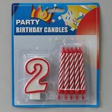  Svećice (10kom) sa BROJEM 2 visinabr.8cm/sveć.9cm | ePonuda.com