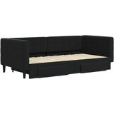 Dnevni krevet na razvlačenje s ladicama crni 90 x 190 cm baršun | shoptok.hr