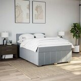  Krevet box spring s madracem svjetlosivi 140x200 cm od tkanine | shoptok.hr