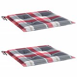  Jastuci za vrtne stolice 2kom crveni karirani 50x50x4cm tkanina | shoptok.hr