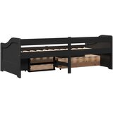 vidaXL Dnevni krevet s 3 ladice bez madraca "IRUN" crni 90x200 cm | shoptok.hr