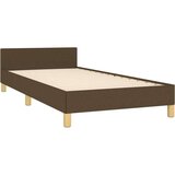  Posteljni okvir z vzglavjem temno rjav 90x190 cm blago, (20903722) | Shoptok.si