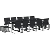  15-dijelni vrtni blagovaonski set crni od tekstilena | shoptok.hr