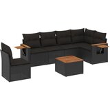  7-dijelni set vrtnih sofa od poliratana s jastucima crni | shoptok.hr