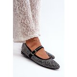 Boto Eco Suede Ballerina Flats Adorned with Jet Black Tinara | ePonuda.com