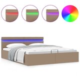  Hidraulični okvir za krevet LED boja cappuccina 160 x 200 cm | shoptok.hr