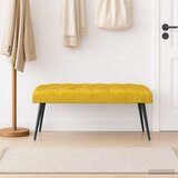  Klupa s gumbastim tkanjem Žuta 110 x 40 x 46 cm Baršun | Eponuda.com