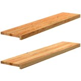 vidaXL Okenske police 2 kosa svetlo rjava 120x25x2 cm trdna hrastovina | Shoptok.si