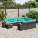  11-dijelni vrtni set s jastucima crni poliratan | shoptok.hr