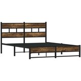 Metalni Kovinski posteljni okvir brez vzmetnice dimljen hrast 135x190cm, (21607563) | Shoptok.si