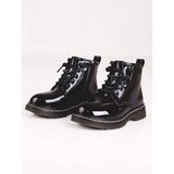SHELOVET Lacquered girl trappers black | Shoptok.si