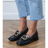 Gemre Black women's low-heeled shoes with a gold decoration Mareda | Shoptok.si