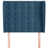  Vzglavje z ušesi temno modra 93x23x118/128 cm žamet | Shoptok.si