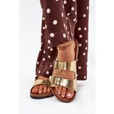 EVENTO Women's sandals on cork platform with buckles golden Vesina | ePonuda.com