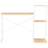Maison Chic Pisalna miza - pisarniška miza - Računalniška miza s polico bela in barva hrasta 116x50x93 cm, (21785384) Cene