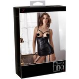 Abierta Fina - obleka s satenastim leskom, s prelivom (črna) - 80B/M | Shoptok.si