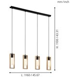 Eglo 44053 - Luster na sajli LITTLETON 4xE27/60W/230V | Eponuda.com