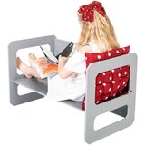 Kinder Home Montessori dječji stol i stolčić drveni komplet 3 u 1, bijelo i sivo | shoptok.hr