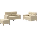  3-dijelni set sofa s jastucima krem od mikrovlakana | shoptok.hr
