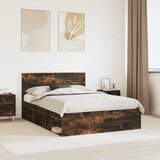 Krevetna konstrukcija s uzglavljem Dimljeni hrast 140 x 200 cm | shoptok.hr