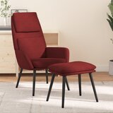  The Living Store Stol za sproščanje s stolčkom vinsko rdeče blago - Stol Za Sproščanje S Stolčkom, (21458323) Cene