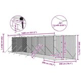 Vanjski kavez za pse s krovom srebrni 2x14x2,5m pocinčani čelik | shoptok.hr