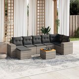 Maison Chic Seti vrtnega pohištva - Vrtna garnitura - Vrtni pohištvo set 8-delna z blazinami siv poli ratan, (21799115) | Shoptok.si