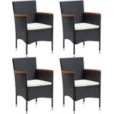 Maison Chic Vrtni jedilni stoli - Stol za vrt 4 kosi poli ratan črne barve JS368, (21877304) | Shoptok.si