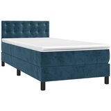  box spring s madracem LED tamnoplavi 90x200 cm baršun | shoptok.hr