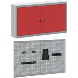  Set od 3 komada ormana za alate i ploča za odlaganje zidno montirani crveni metal | shoptok.hr